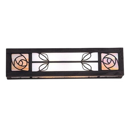 Arroyo Craftsman 18" Saint Clair Light Bar, Raw Copper, Almond Mica Glass SCLB-18AM-RC